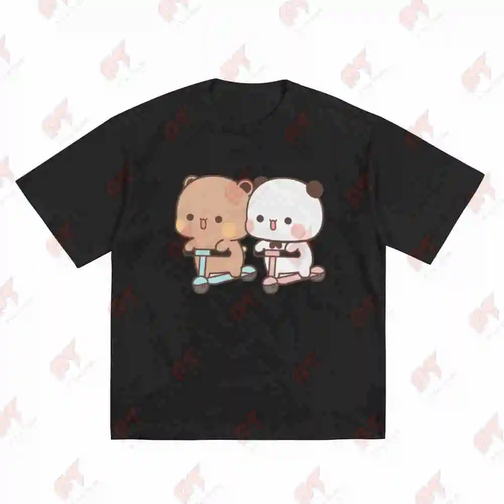 Panda Bear Brownie True Love BUBU DUDU Goma Peach Sugar Short Sleeve Tee 100% Cotton T-Shirt