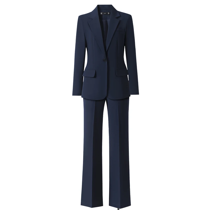 ZJYT Fashion Classic Women's Trouser Suit Set Two Piece Outfits Woman Elegant 2 Pieces Sets Blazer Jacket Pants Office Wear Lady