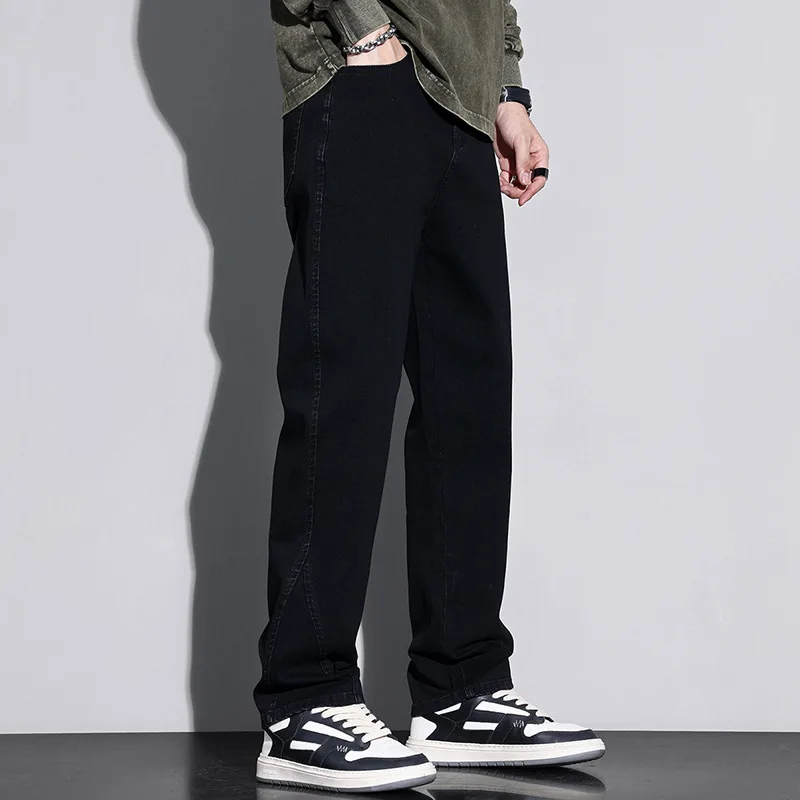 Men's Clothing Baggy Jeans Y2k Denim Man Pants Washed Wide Leg Stretch Jeans Casual Loose Straight Streetwear Men Trousers