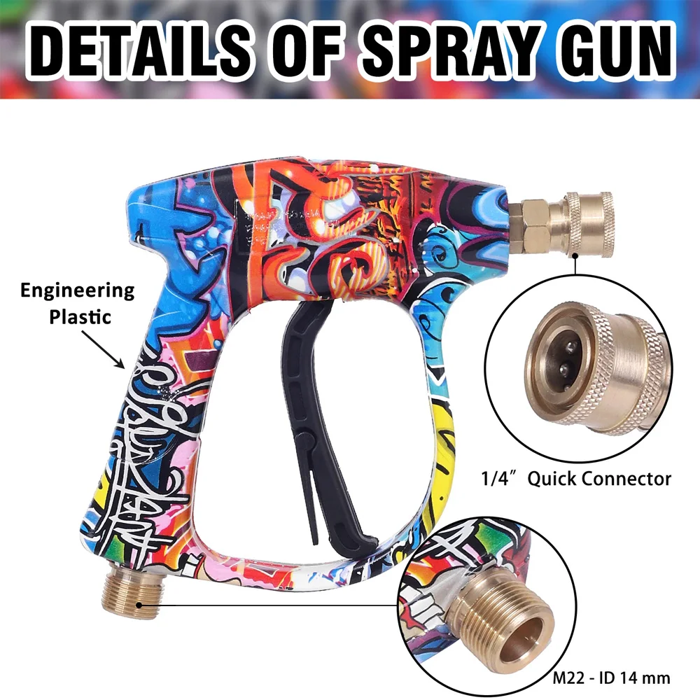 Pressure Washer Water Gun for Car Cleaning Hose Connector For Karcher Nilfisk Parkside Bosch with 1/4