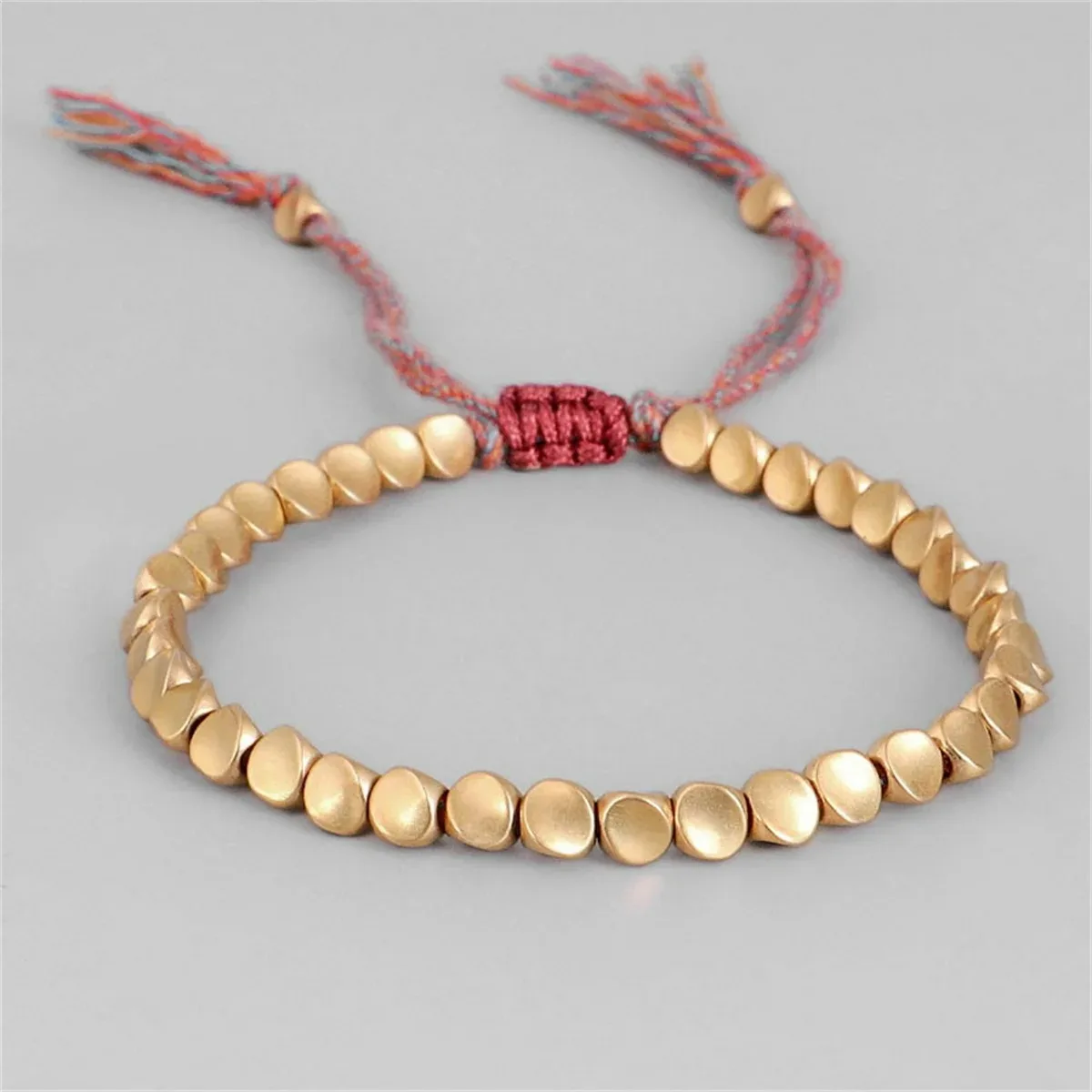 

Handmade Tibetan Buddhist Bracelets on Hand Braided Copper Beads Lucky Rope Bracelet & Bangles for Women Men Amulet Jewelry Gift