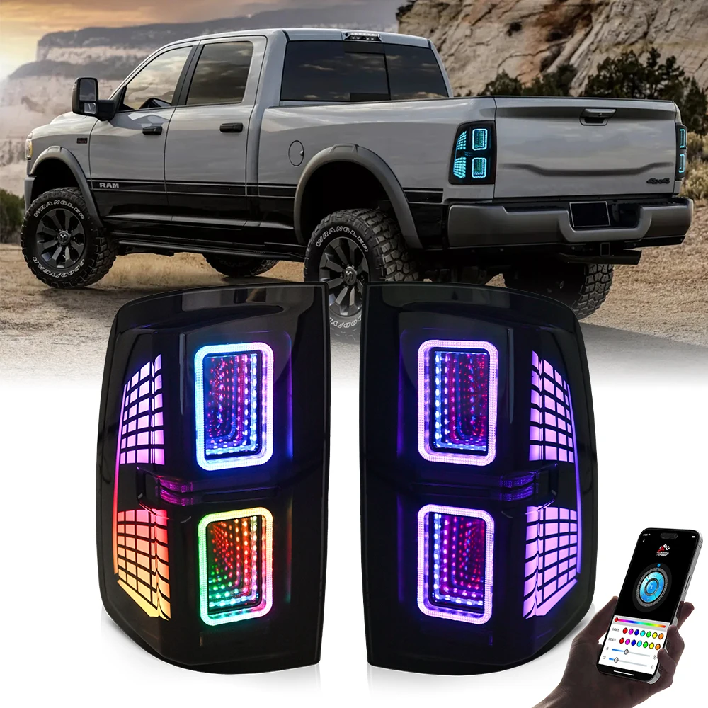 

Туннельный светодиодный задний фонарь RGB для 09-18 RAM 1500/13-18 RAM 1500 2500, динамическая смена цвета, Plug Play, водонепроницаемый аксессуар для заднего фонаря