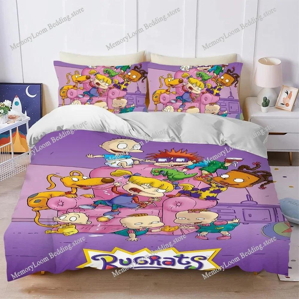 Funny R-Rugrats Cartoon Duvet Cover Set Home Style Bedding Soft Laundry Cotton Bed Four Seasons Student Dormitory Luxury Gift741