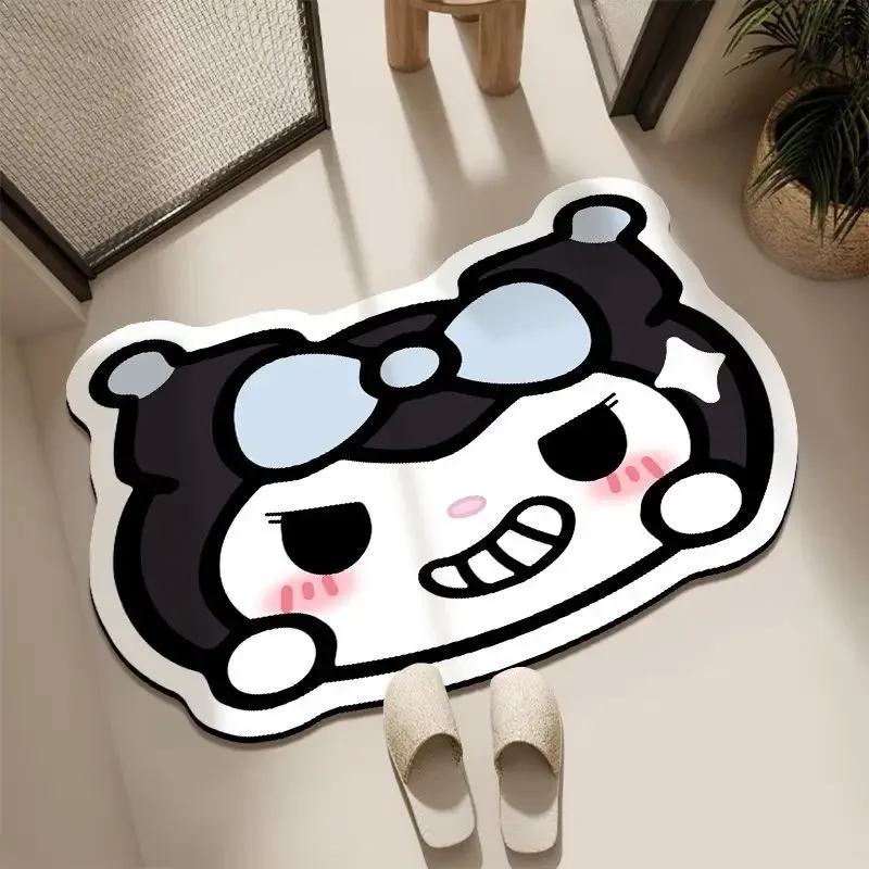 

Sanrio Kuromi Cartoon Bathroom Floor Mat 60X90CM Diatom Mud Bathroom Absorbent Pad Soft Rubber Toilet Anti-skid Mats