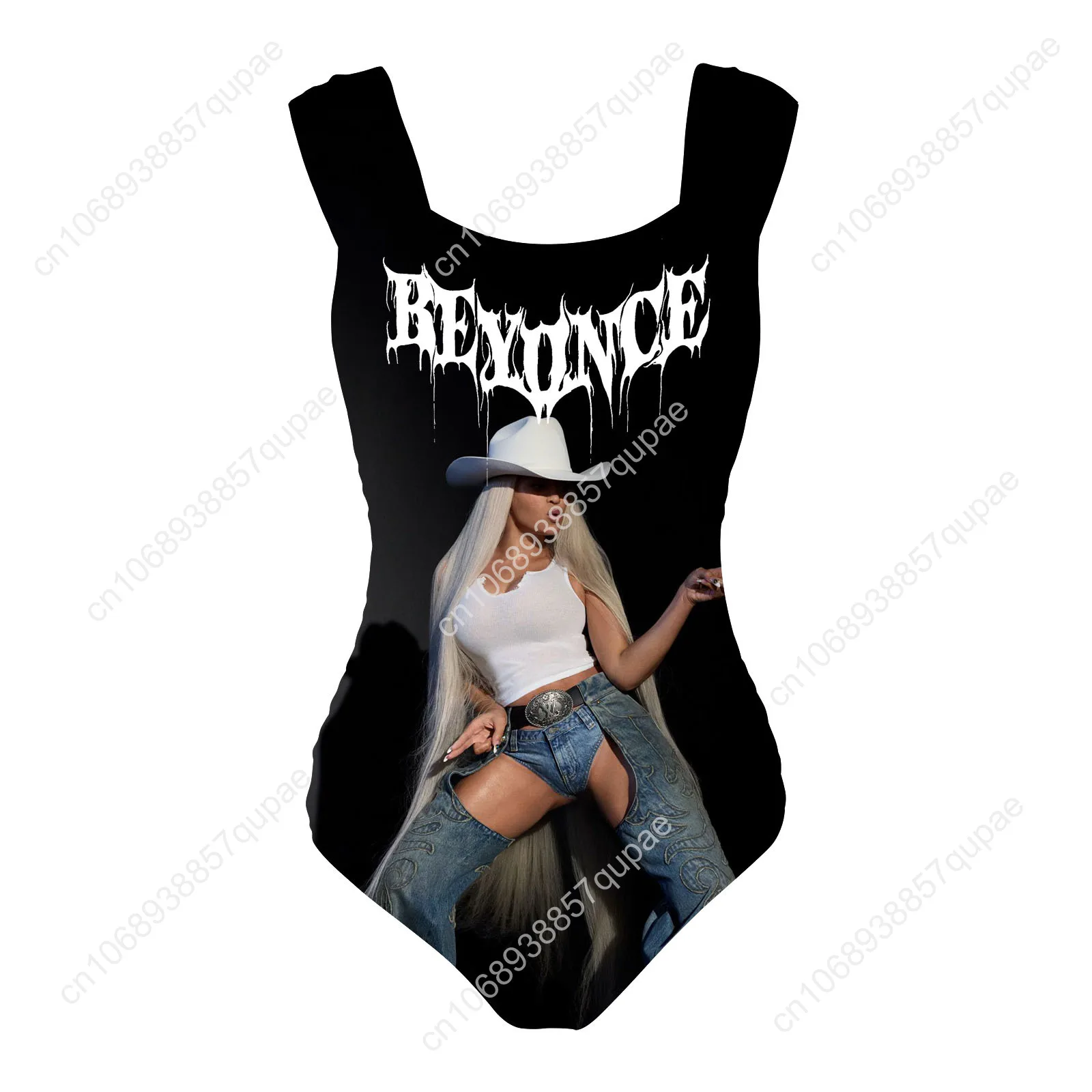 Beyonce Rock Cowboy Carter traje de baño de una pieza con correa ancha, trajes de baño para mujer, traje de baño para piscina, playa, Bikini Sexy, ropa de playa personalizada