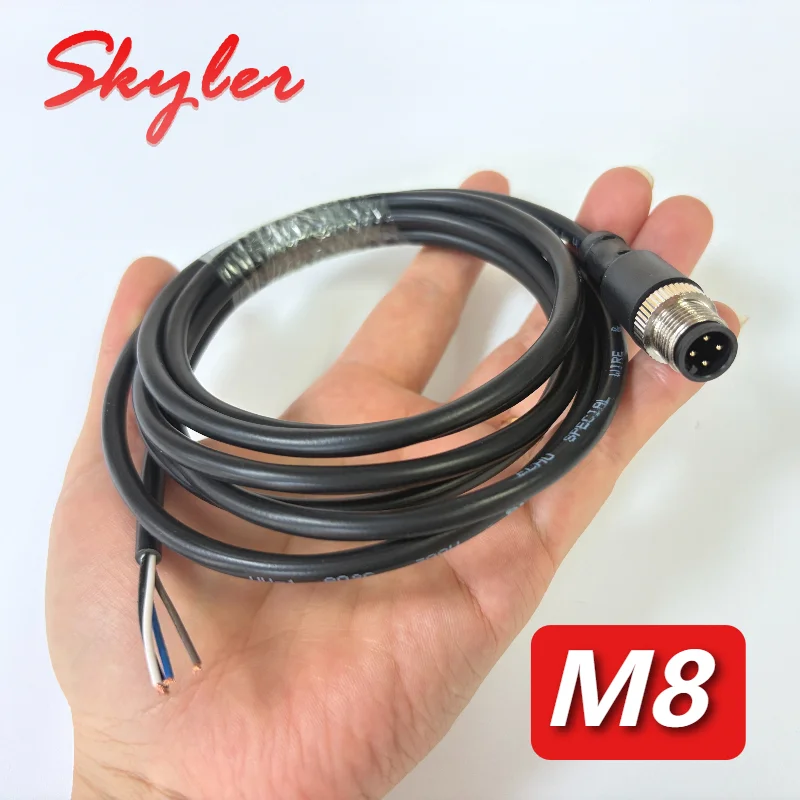 Industrial Grade M8 Sensor Connector Line 3 4Pin 5 6 8Pin Aviation Plug Wire  IP68 ip67 Waterproof M8 Male Female Shielded Cable