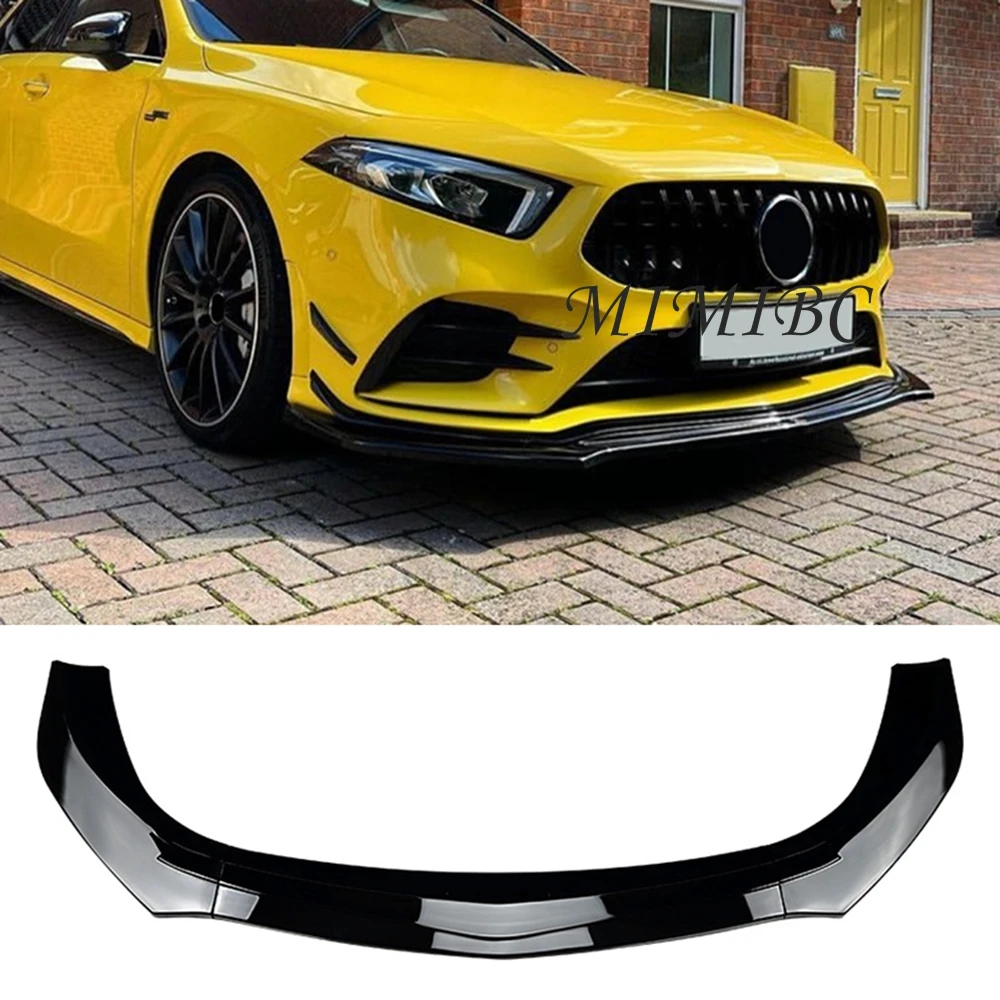 

Car Front Bumper Lip Spoiler Diffuser Chin Body Kits for Mercedes Benz A Class W177 A180 A200 A35 AMG 2019 2020 2021 2022 2023