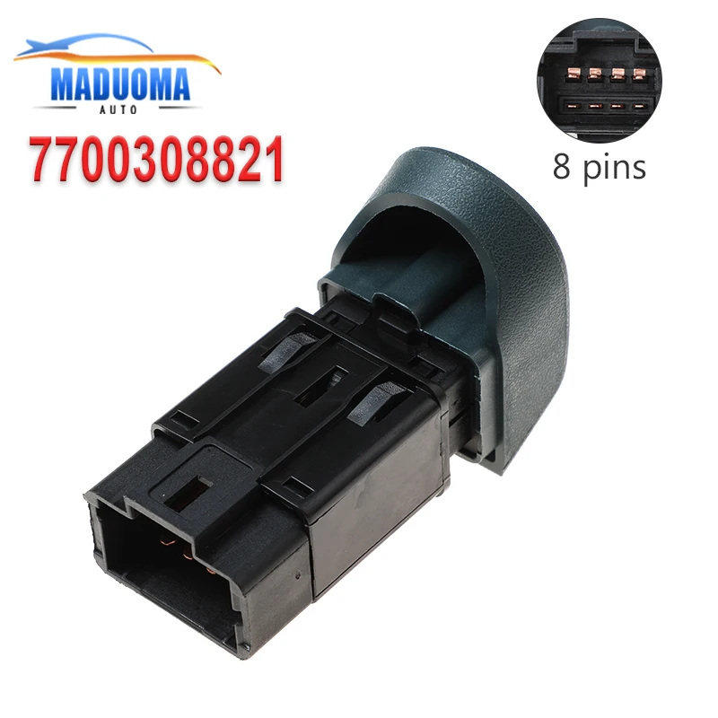 Nuevo interruptor de advertencia de peligro 252900266R 8200090307 320050701R 8200523539 7700308821 8 pines para Renault Kangoo Express 1998-2002
