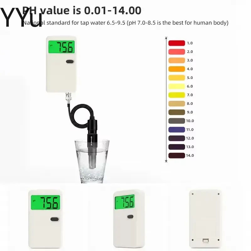 custom for Digital PH Meter High Precision Water Quality Tester Backlight Acidity Checker for Lab Drinking Water Hydroponics