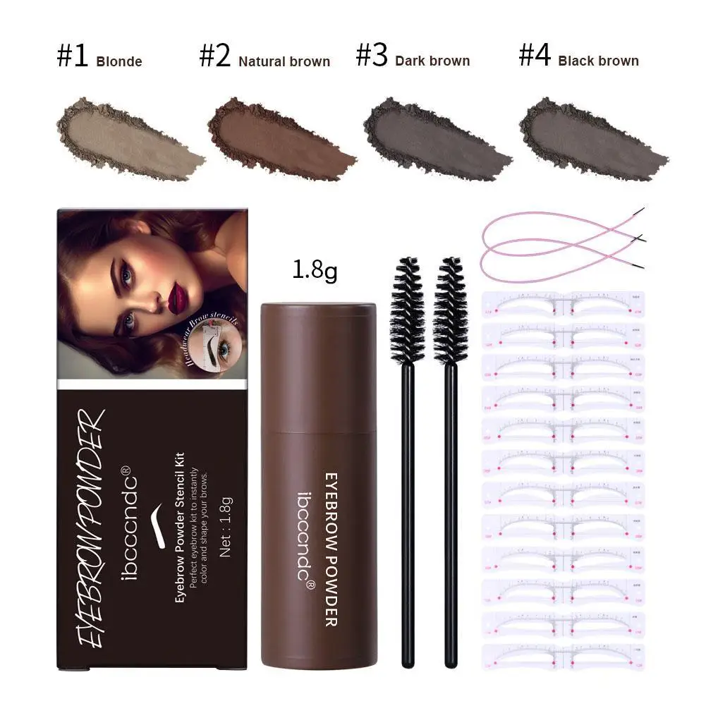 Eyebrow Powder Stamp Shaping Kit Makeup Brushes, Eyebrow Paint, Pencil, Stencil, Hairline Enhance Stick For Defined Brows