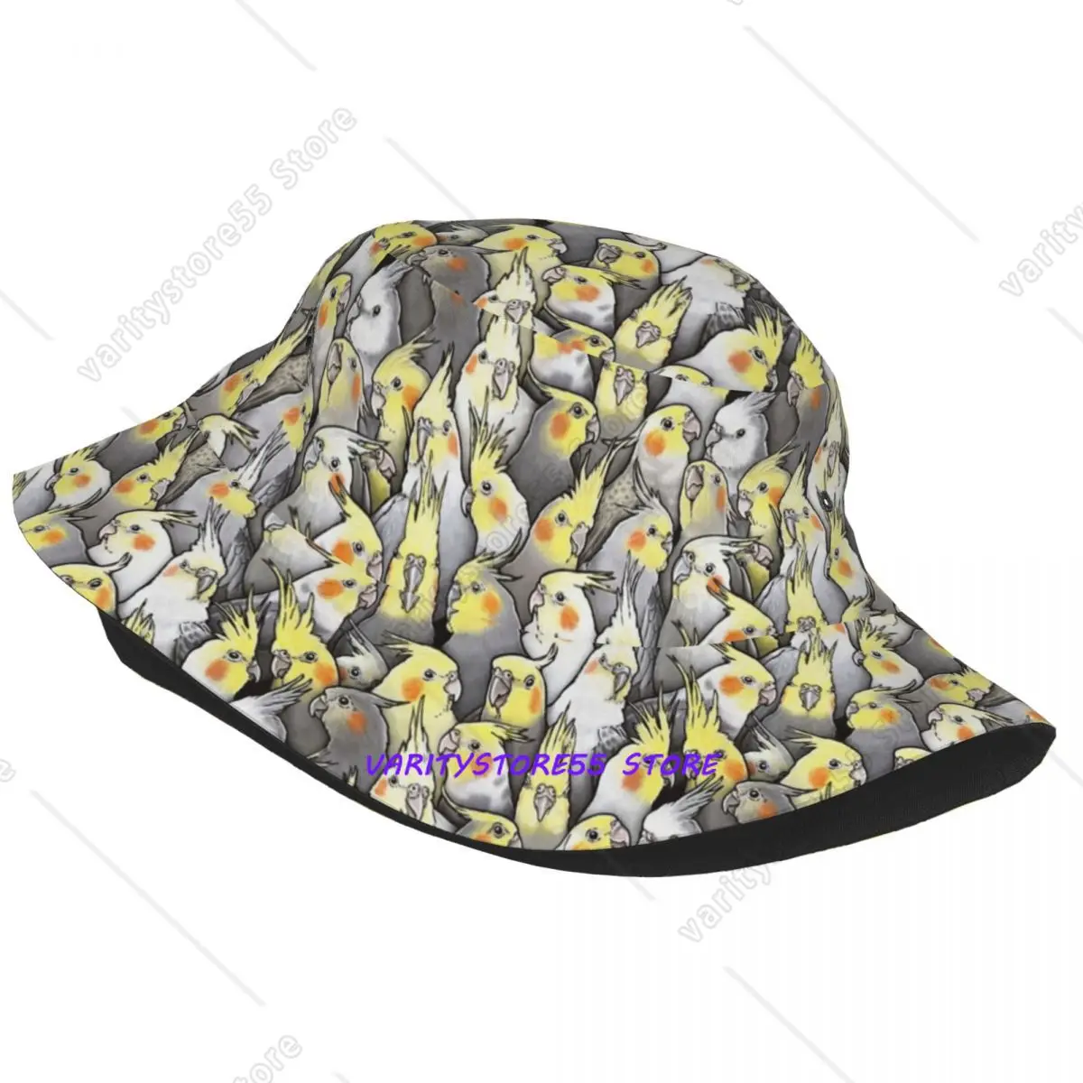 Cockatiel Animal Bucket Hat for Teen Summer Vocation Parrots Bird Sun Hats Hip Hop for Outdoor Fishing Fisherman Hats Bob