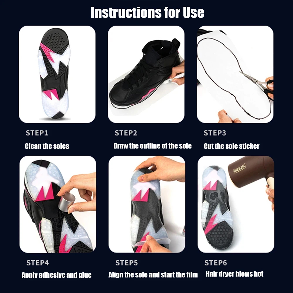 Wear-Resistant Shoe Sole Protector Non Slip Self-Adhesive Outsole Stickers for Sneakers High Heels Shoes Repair Replacement Tape