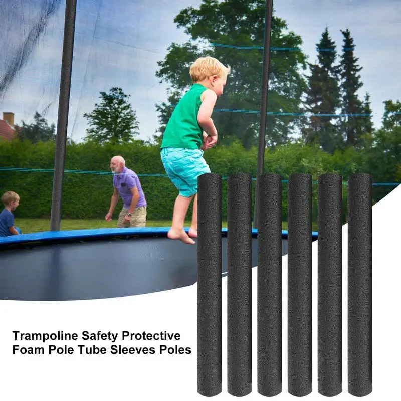 Trampoline Poles Cover Padding Foam Tubing Foamed Pipe Sponge Casing Protective Trampoline Pole Foam Sleeves Tube 6pcs 40cm