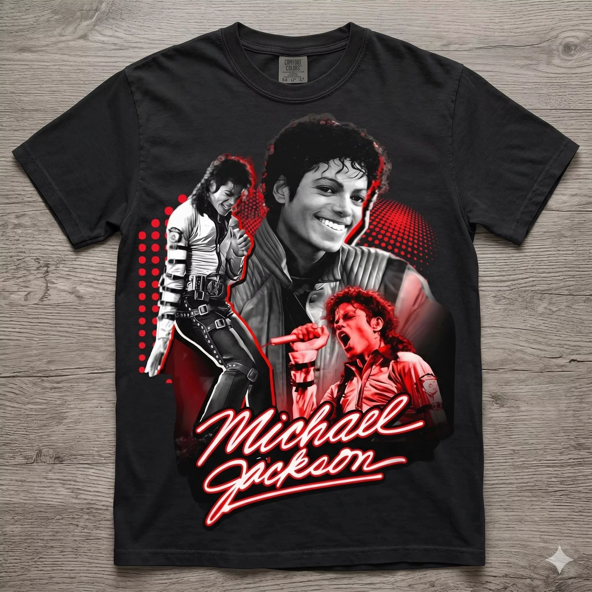 2026 Summer Fashion High Quality Y2K Neutral Gothic Loose Cotton T-shirt, Pop Star Michael Jackson Gift for Fans T-shirt