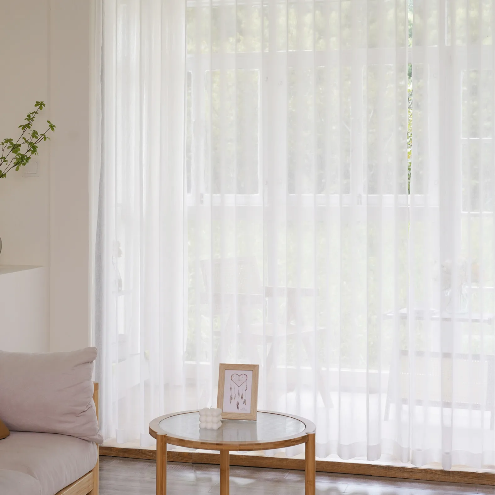 S Folds Cream White Linen Like Sheer Curtains for Living Room Bedroom Window Tulle Veil Solid Voile Kitchen Drapes