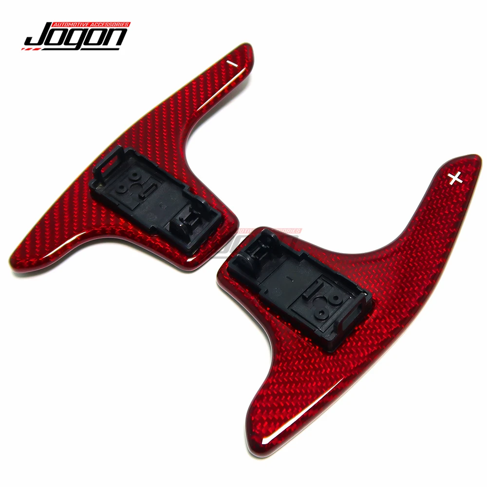 For KIA Stinger GTS GT Line Hatchback 2018-2022 Red Carbon Fiber Car Inner Steering Wheel Paddle Shifter Cover TrimAccessories