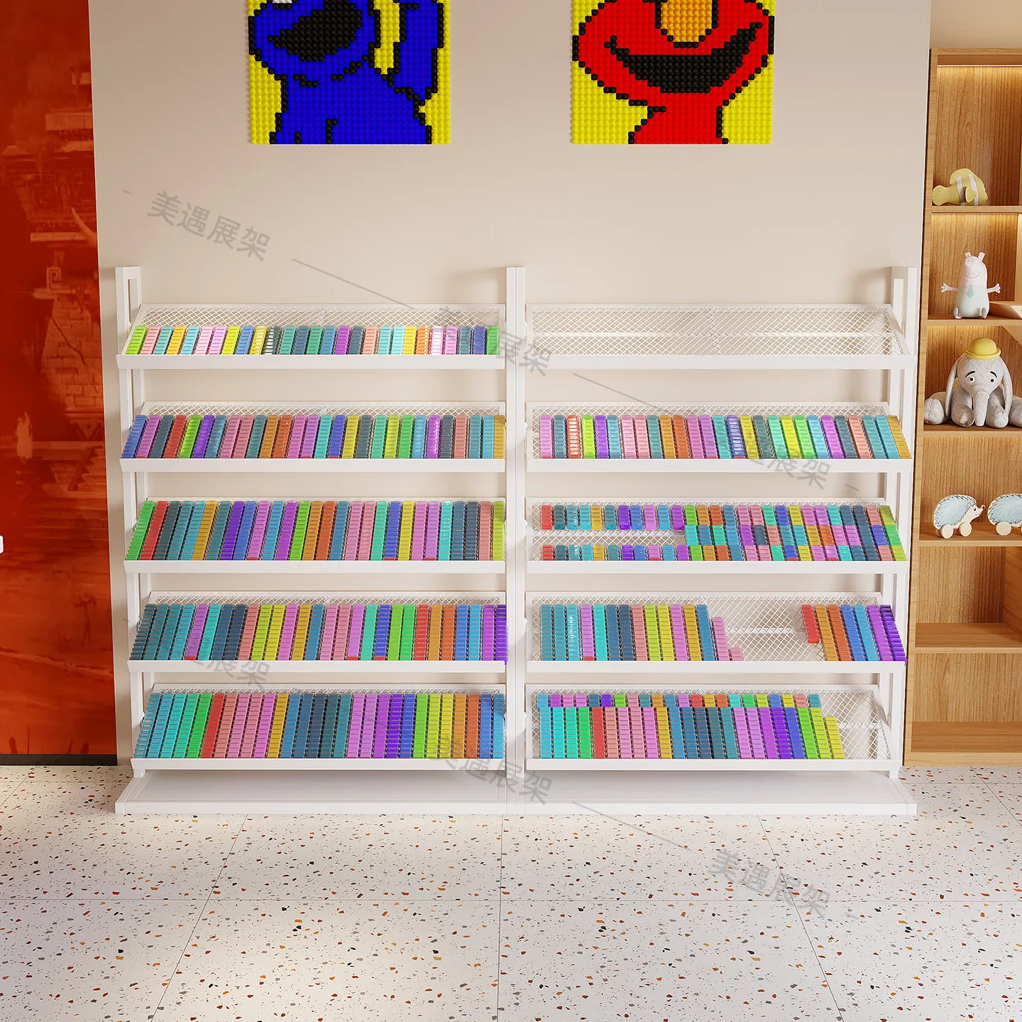 Pin bean storage box rack transparent rice bead material sub-packaging storage bottle paint tool rack display stand