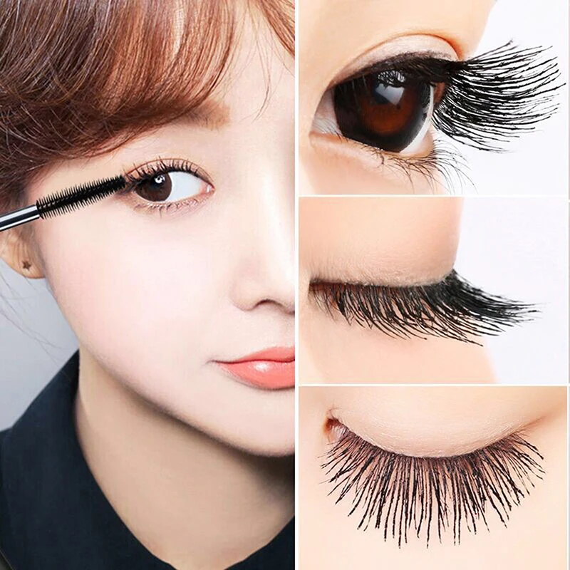 2in1 Double Purpose Mascara Waterproof Thick Lengthening Lash Extension Sweatproof Curling Brushes Eye Fiber Mascara Eyelashes