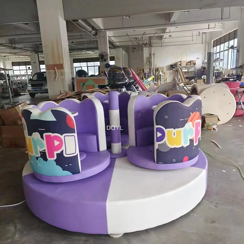 Custom Design  Carousel Merry Go Indoor Kindergarten Playground Soft Play Kids Equipment Kid Soft Play