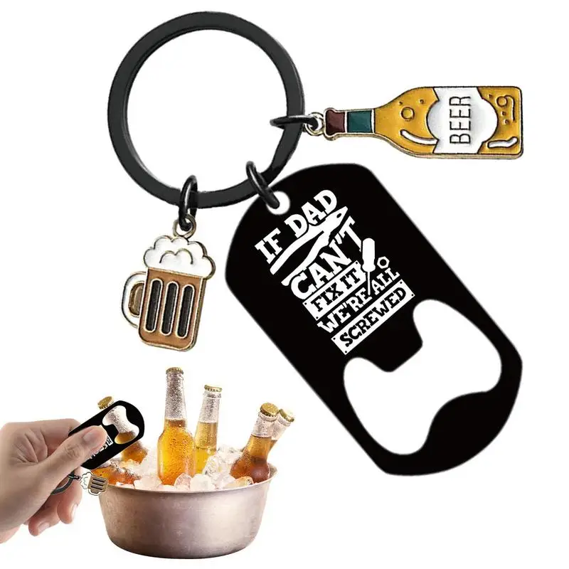 Father's Day Keychain Gifts Papa Key Chains Gift Bottle Opener Keyring