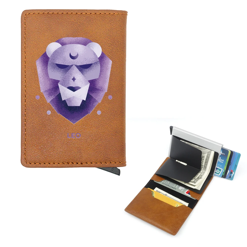 

Vintage Astrology Leo Cover Rfid Credit Card Holder Men Wallets Bank Cardholder Case Small Slim Thin Mini Women Lucky Wallet