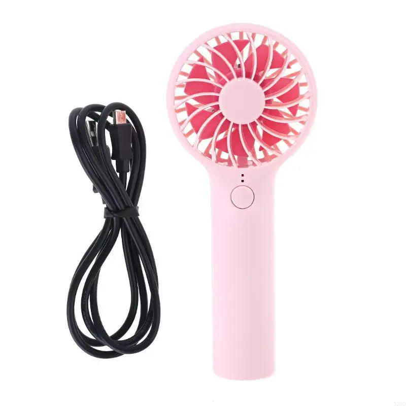 Handheld Cooling Fan 3 Adjustable Wind Speed Fan Low Noise Mini Desk Fan for Home Outdoor Camping Travel N58D