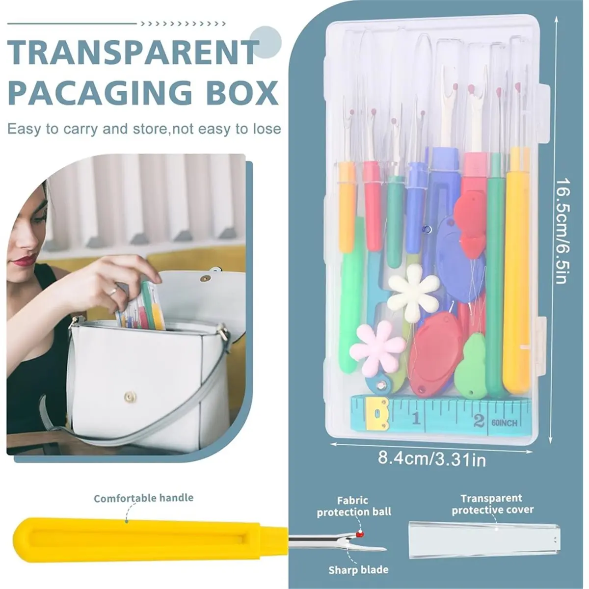 Budget-Friendly-Seam Rippers for Sewing, Remover Tool, Threaders, Tape Measure, Tailors Awl, Thread Snips (15PCS)