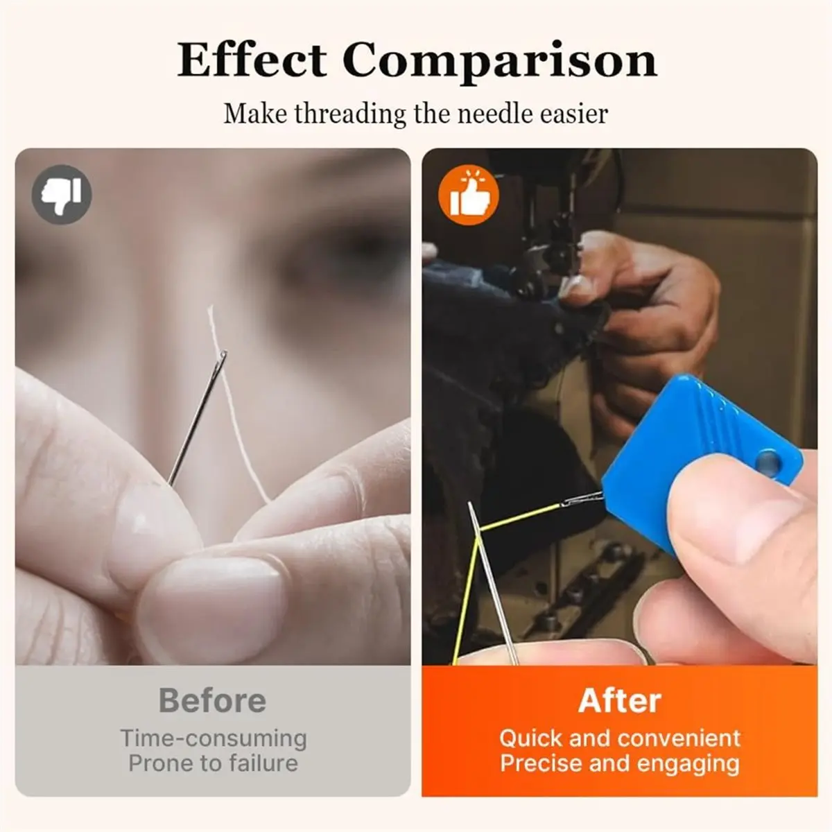 Automatic Needle Threaders for Hand Sewing, Square Needle Threading Helper for Sewing Machine, Fits All Needle Sizes