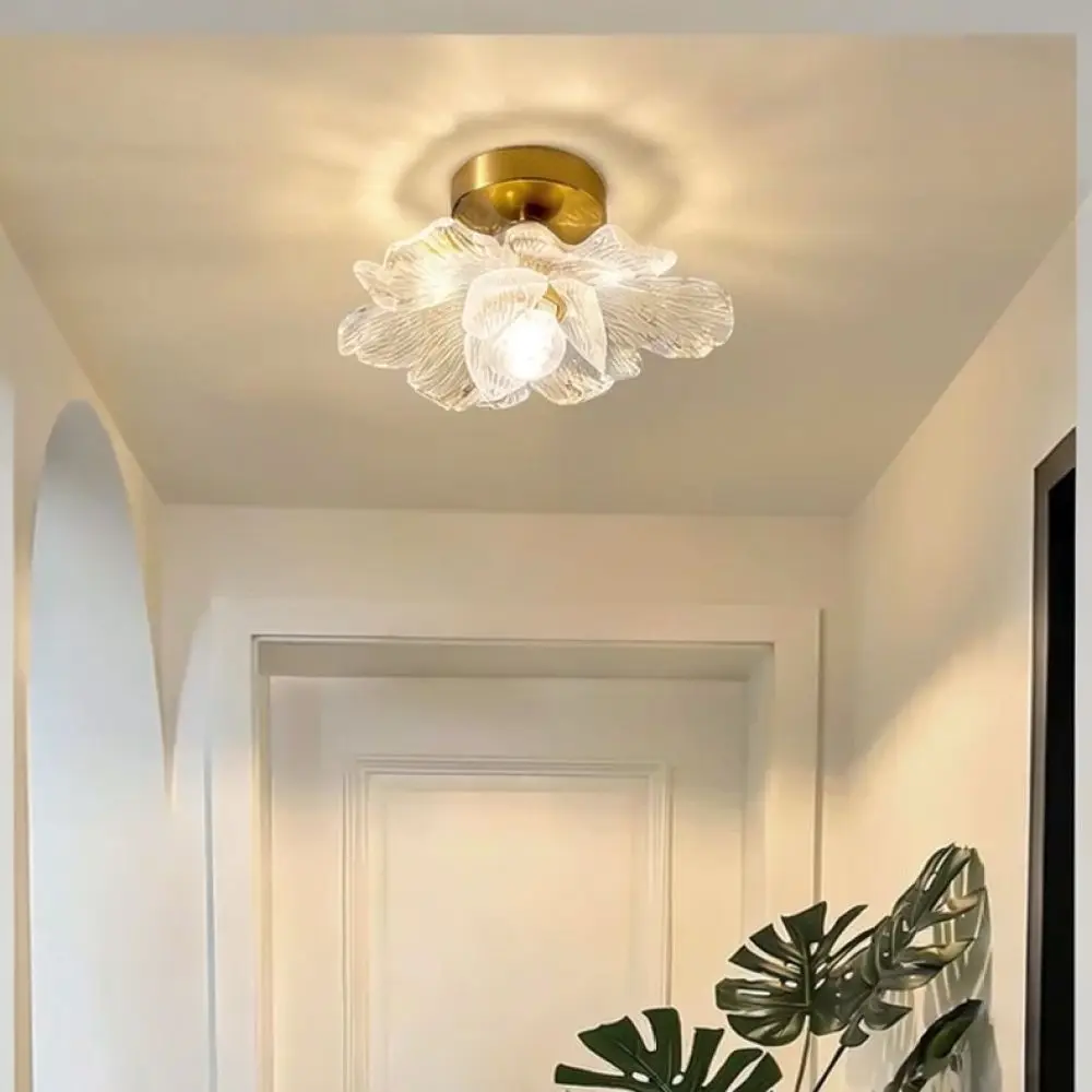 Modern French Minimalist Ceiling Light Petal Design LED Flush Mount Lamp For Hallway Staircase Closet Entrance Home Decor