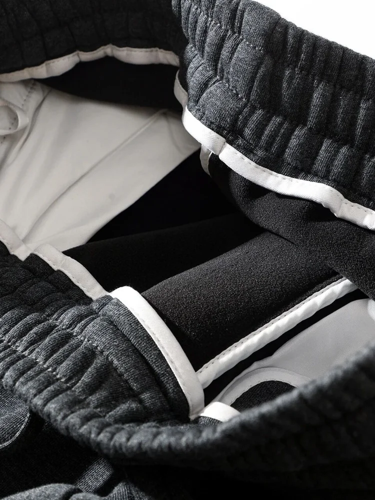 

High amage Fabric Men's Faionable Casual Sports Sweatpants American Sle Knife Pants Fce Lined Winter Trousers