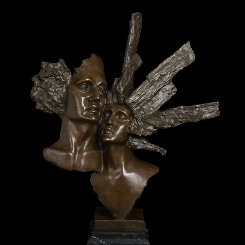 ZY-601 Bronze Bust Art Decor bronze statue bust man and woman sculpture bronze Indians head figurines for home decoratio