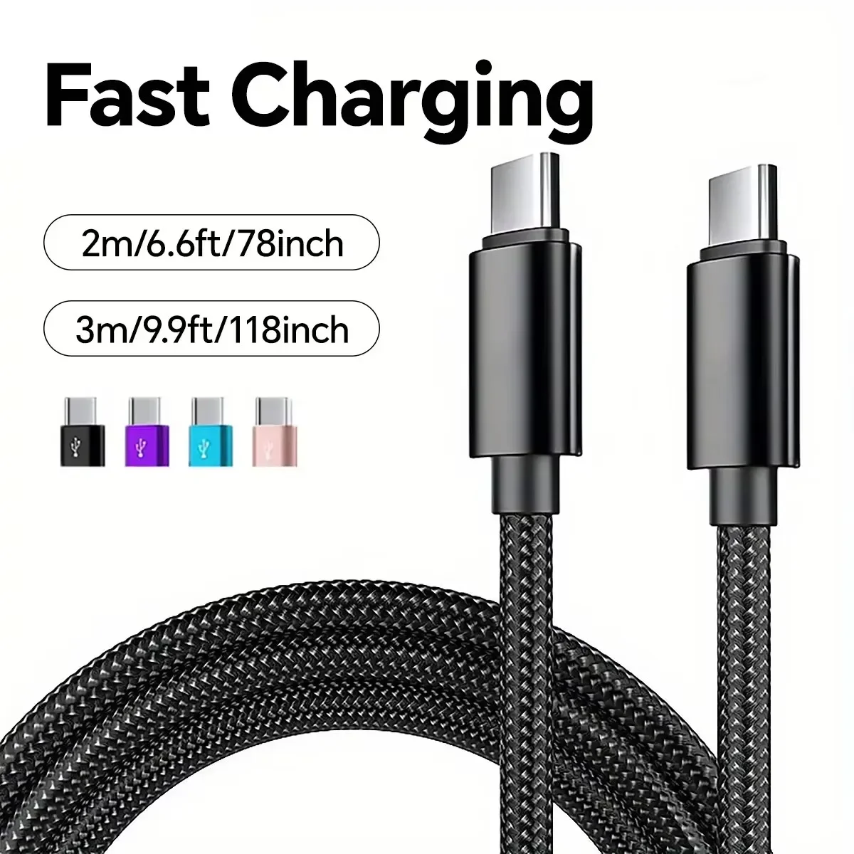 66W 5A Nylon 1m 2m 3m USB-C-auf-USB-C-Ladekabel für schnelles Laden für iPhone 15 16 Pro Max Samsung S24 Xiaomi OPPO Ladekabel