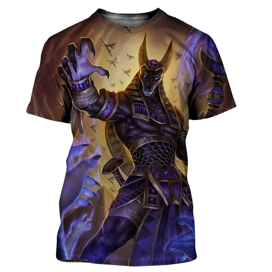 Gothic Style Anubis 3D Print T-Shirt Men Women Summer Casual Clothes Tshirts Boy Girl Harajuku Vintage Tees Streetwear Cool Tops