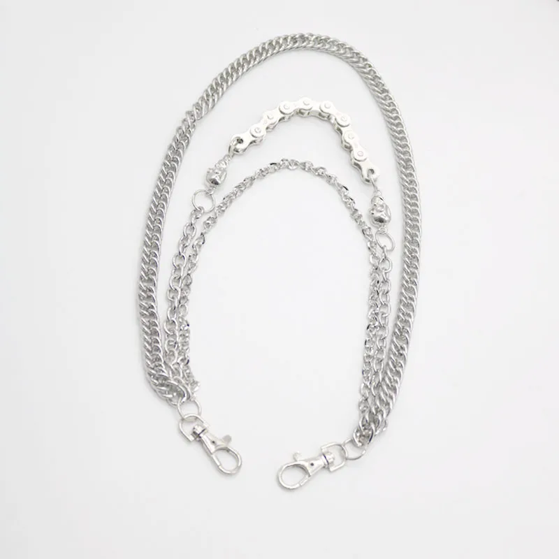 فاسق الخصر حزام على شكل سلسلة السراويل الفضية سلسلة للرجال حزام الجينز سلسلة للسراويل كول المعادن روك سلسلة الهيب هوب مجوهرات صيفية رجل