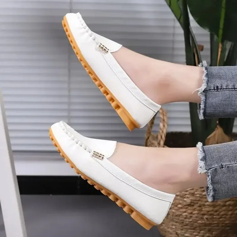 Moda Kobiety Dorywczo Płaskie Buty Wiosna Jesień Loafer Kobiety Slipy Miękkie Okrągłe Palce Denim Flats Outdoor Sports Plus Size 2024