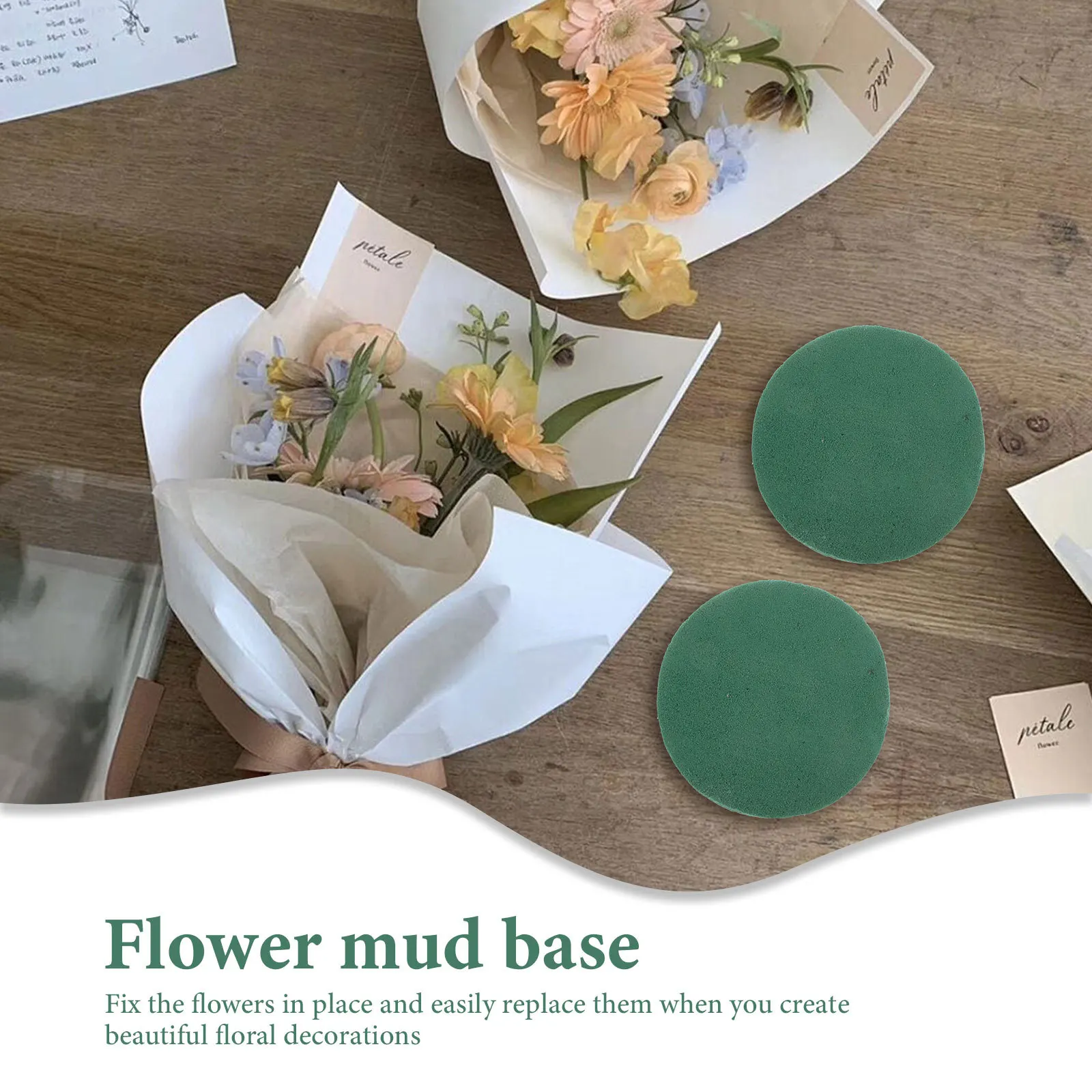 

8Pcs Round Flower Arranging Foam Blocks Secure Flower Stems for DIY Bouquets Centerpieces Wedding Party Floral Design Supplies