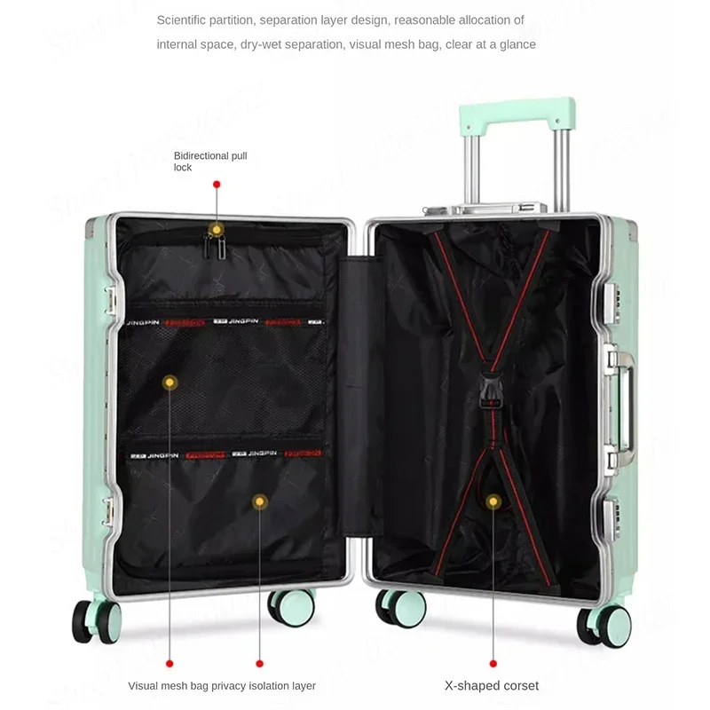 New Luggage Cup Holder Password Suitcase Female Trolley Case Travel Bags 20\