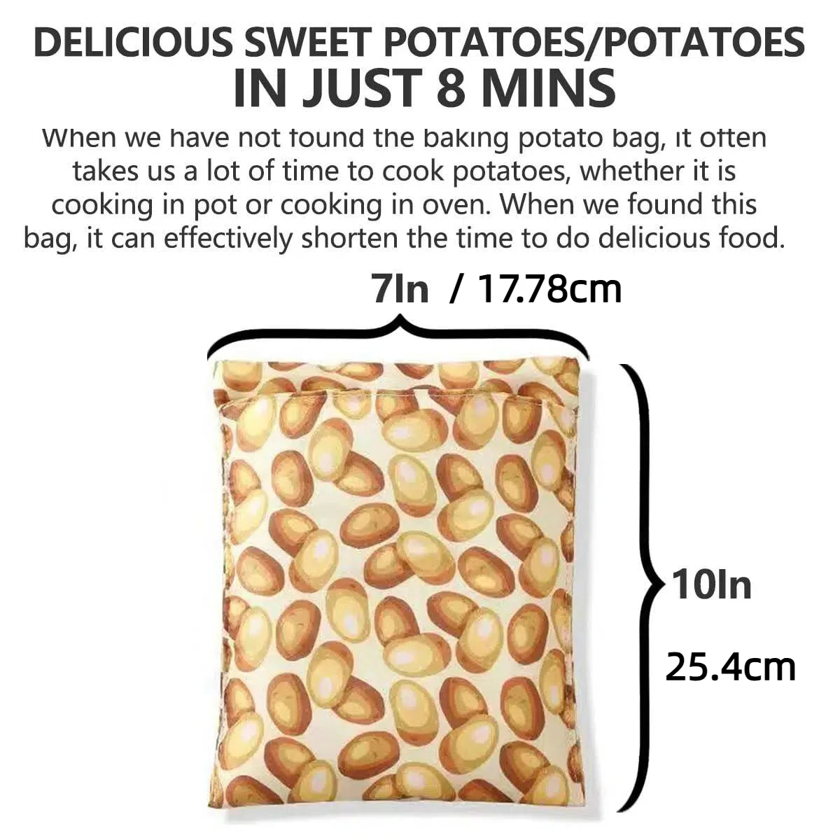 Microwave Potato Bag Reusable Express Microwave Potato Cooker Bag Baked Potato Pouch Microwave-Safe Fabric Quick Cooking Kitchen