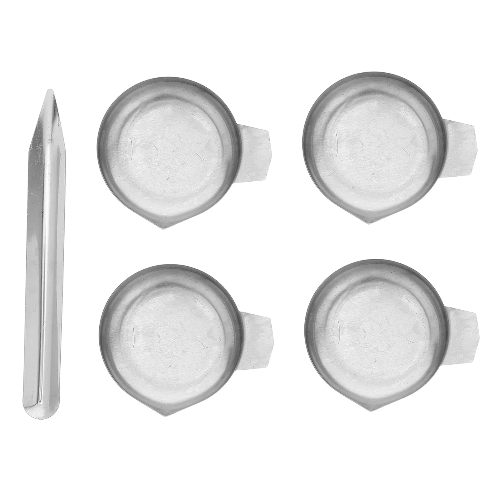 

5Pcs Stainless Steel Weighing Tray High Precision Jewelry Rhinestones Scale Dish Compact Design Easy Clean Small Metal Tray