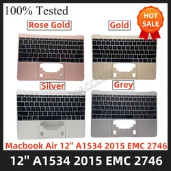 A1534 górna obudowa z keybaordem dla Macbooka Air 12 ''A1534 Ealy 2015 EMC 2746 MF855 MF865 z klawiaturą podświetlany przez nas układ