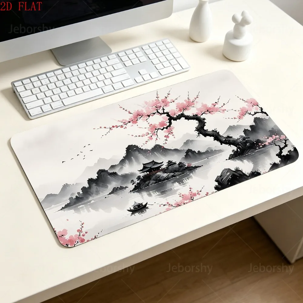 

Japanese Ink Landscape Mouse Pad Large Non-slip Desk Mat Cherry Blossom Zen Aesthetic for Office Study Table 2026 New Design