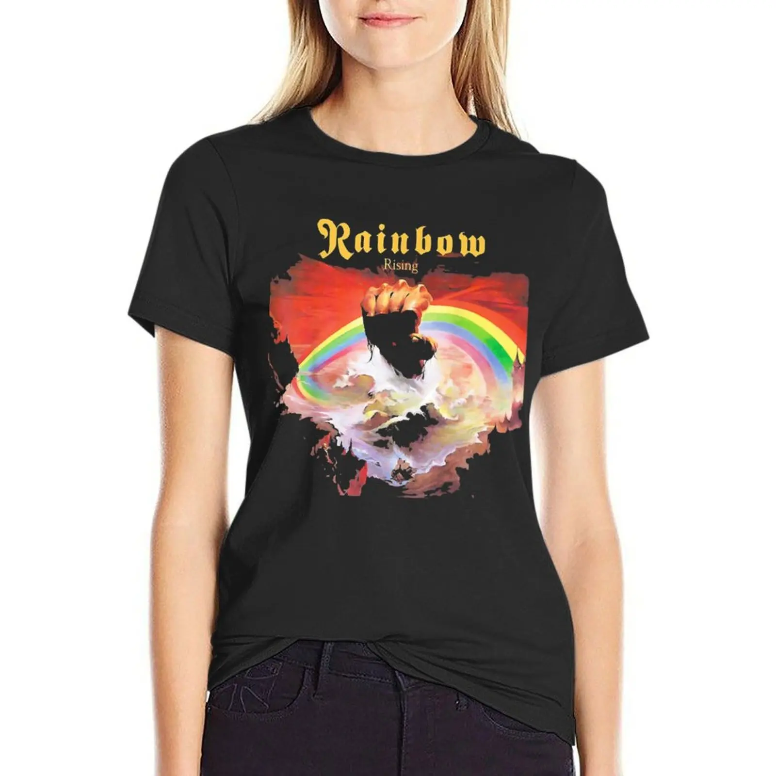 

rainbow rising T-Shirt customs design your own new edition blanks korean Women's clothes