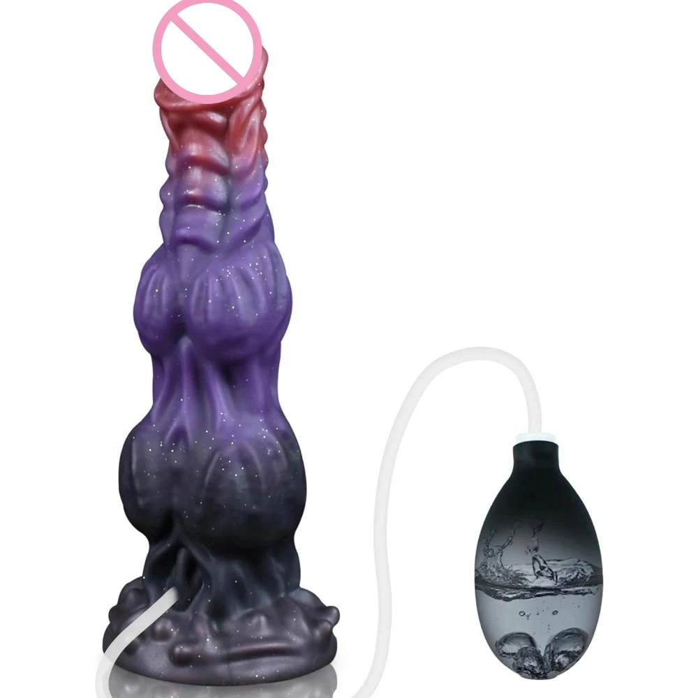 Huge Monster Dildo Squirting Fantasy Dildo Dragon Horse Dog Dildo Knotted Ejaculating Toy Big Anal Silicone Adult Toys for Women