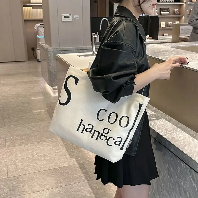 Large Capacity Canvas Package Female Fashion Shoulder Bag Foreign Leisure Out Armpit Bag  Take A Leisurely Life Women Handbags