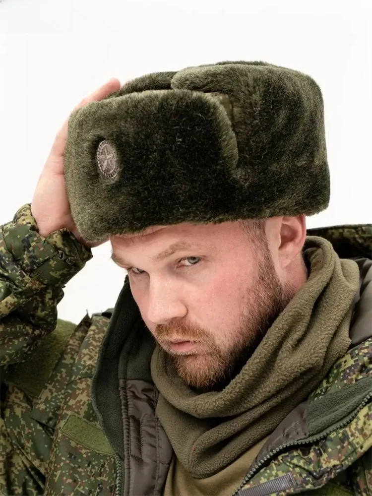 

Cold War Era Russian Military VKBO Camouflage Winter Hat Fce Lined Warm Utili Cap ex Flat Top No Brim All Seasons