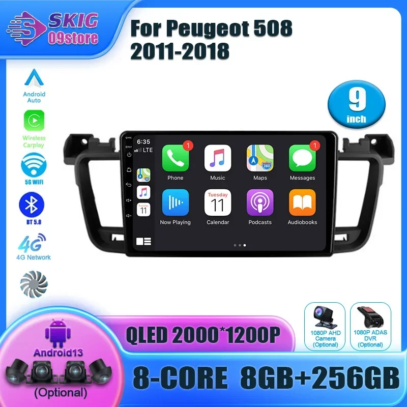 

Car player Video For Peugeot 508 2011-2018 Android 14 Auto Radio Car Multimedia Player 4G WIFI GPS Navigation Screen Carplay