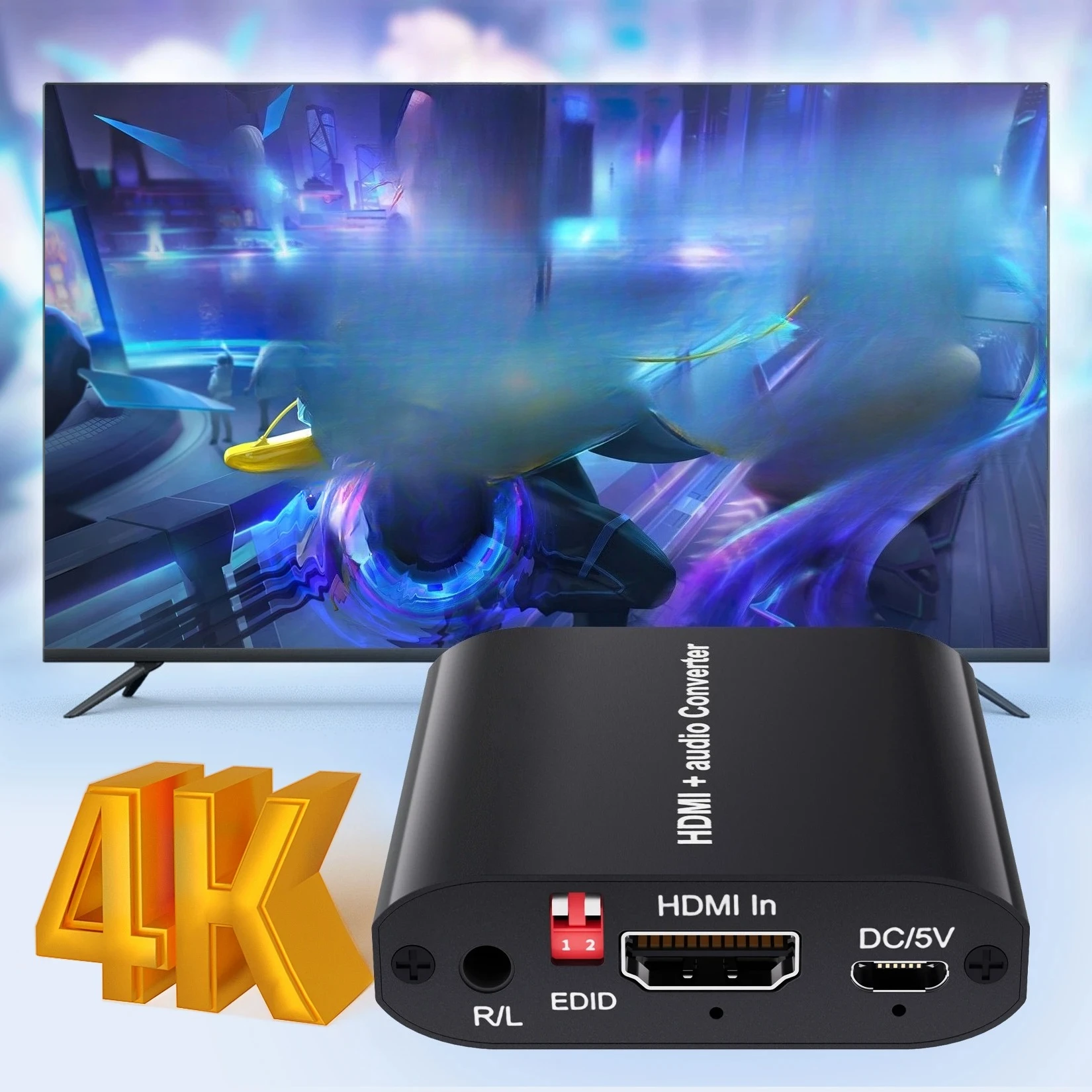 4K HD Audio Extractor Splitter HD to toslink+Coaxial+Stereo Audio converter splitter for PS4 Xbox DVD HDTV  4K 30Hz