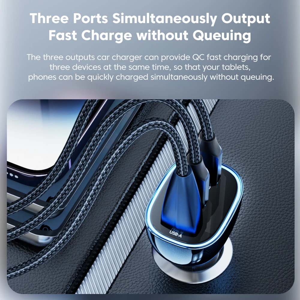 Toocki 80W USB C Car Charger QC3.0  Quick Charge PD Fast USB Type C Car Phone Charger For iPhone iPad Xiaomi POCO Huawei Samsung