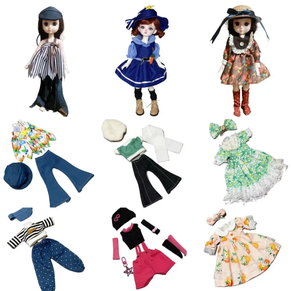 Sweet 1/6 30cm Doll 1/6 point Doll Hoodie DIY Handmade Doll'S Lolita Dress Set Replace Kids Gift Doll Princess Dress Cotton Doll