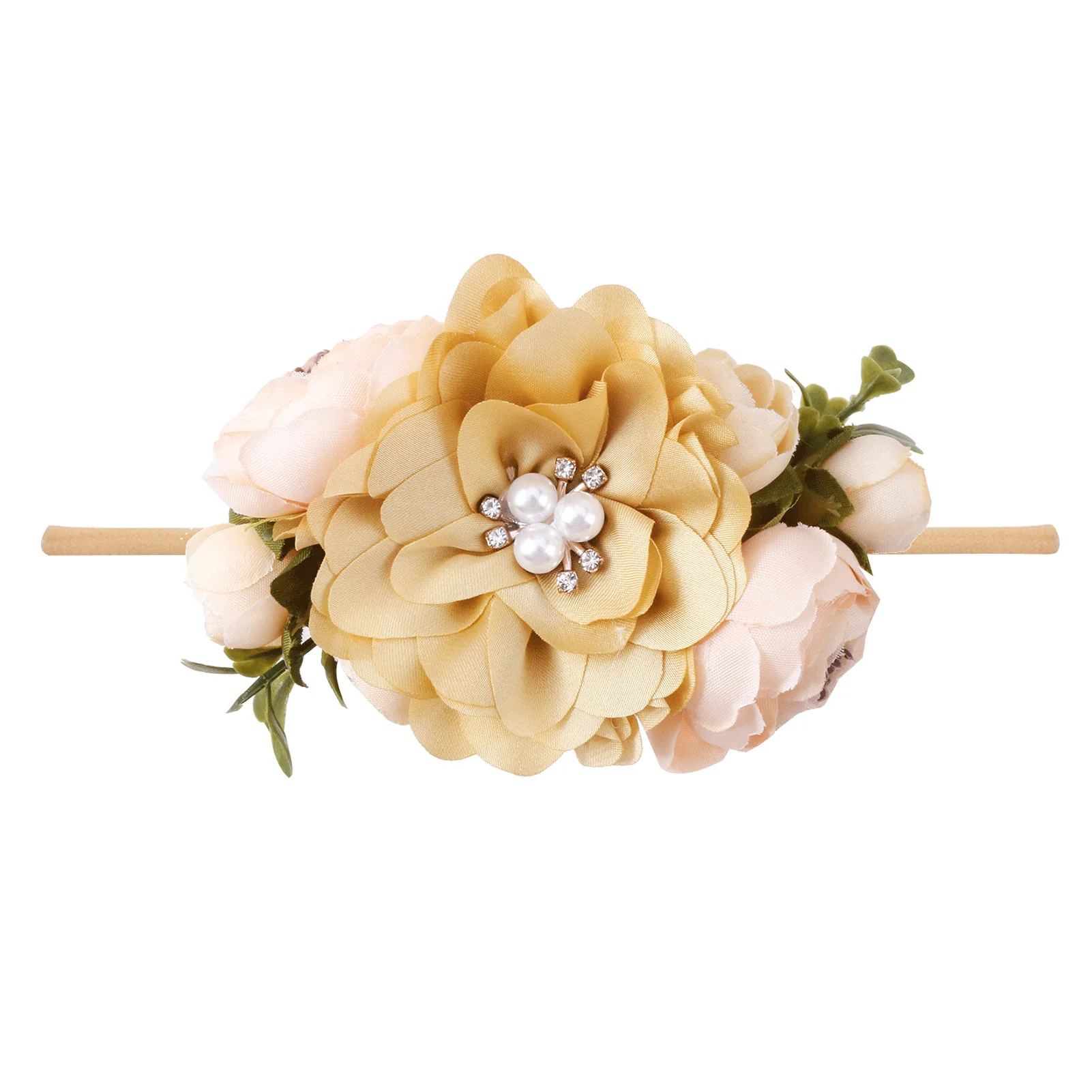 Bandeau de sauna floral pour fille, fleur de bébé princesse, fontanelle, cheveux, grande fleur, fête